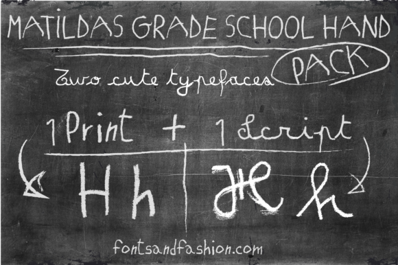 Matilda's Grade School Hand Pack Font