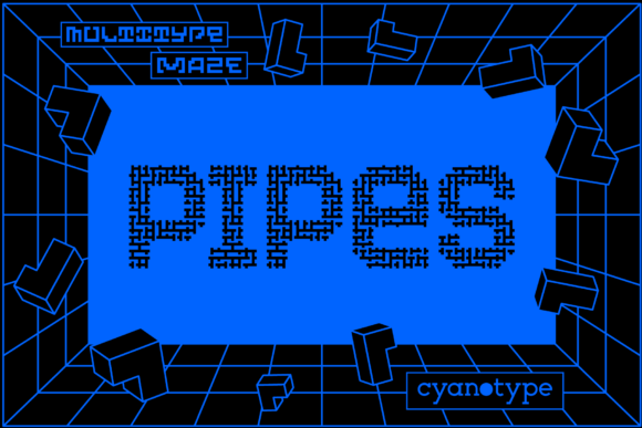 MultiType Maze Pipes Font