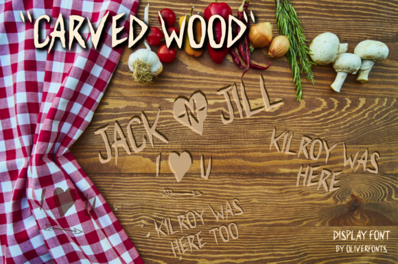 Carved Wood Font
